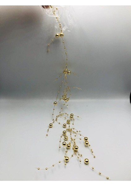 120 cm Gold Misinalı Şerit Inci Saçak Inci Boncuk Şerit Çiçek Süsleme Dekorasyon Boncuğu indirimleri