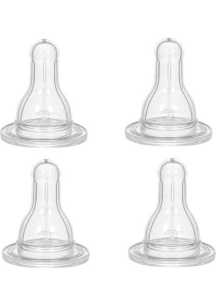 Şeffaf Dar Ağızlı Orta Akış Emzikli Biberon Paketi 4’lü 6-18 Ay