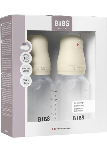 Ikili Silikon Biberon Seti, Ekru, 150ML, Bebekler Için Güvenli ve Konforlu Kullanım fiyatları