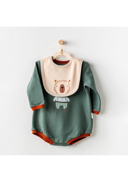 Erkek Bebek Body Önlük Takım Body Bıbs Set The Woods Yeşil