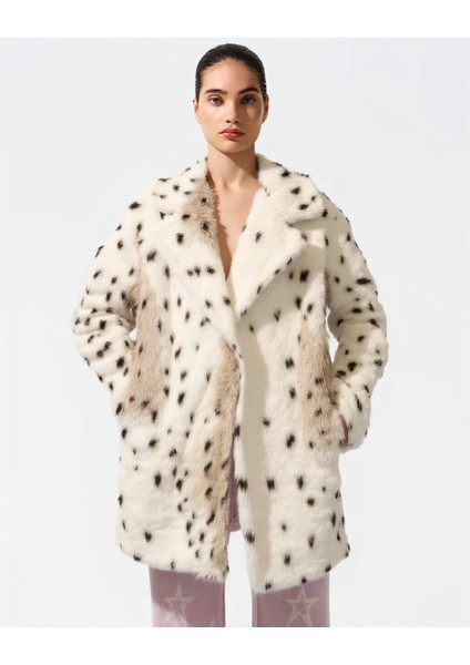 Italyan Benekli Ekrü Kürk