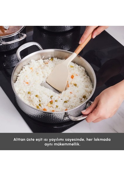 3 Ply Powersteel Enzo 8 Parça Indüksiyon Tabanlı Çelik Tencere Seti fırsatları