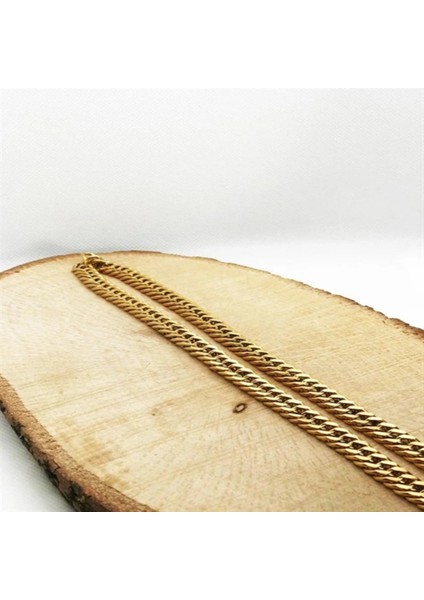 Gurmet Altın Çelik Erkek Kolye Kalın Model