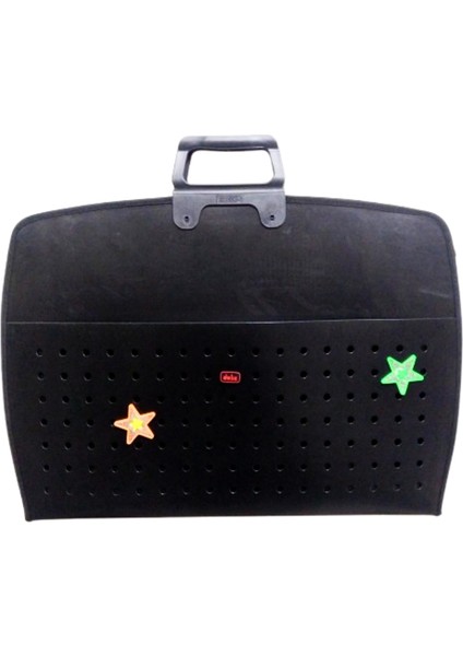 Fermuarlı 35X50 Resim Çantası, Proje Çantası Delikli Model Su Geçirmez (38X55 Cm) Siyah