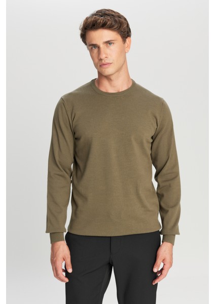 Pamuklu Standart Fit Normal Kesim Bisiklet Yaka Triko Kazak modelleri