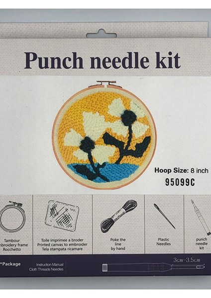 Kolay Başlangıç Seviye Yün Punch Kiti, Punch Nakış Seti, Çocuklar Için Kit, Yün Kiti 95099C