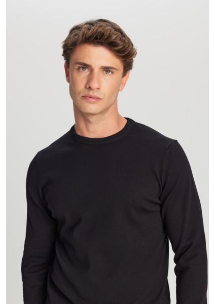 Pamuklu Standart Fit Normal Kesim Bisiklet Yaka Triko Kazak fırsatları