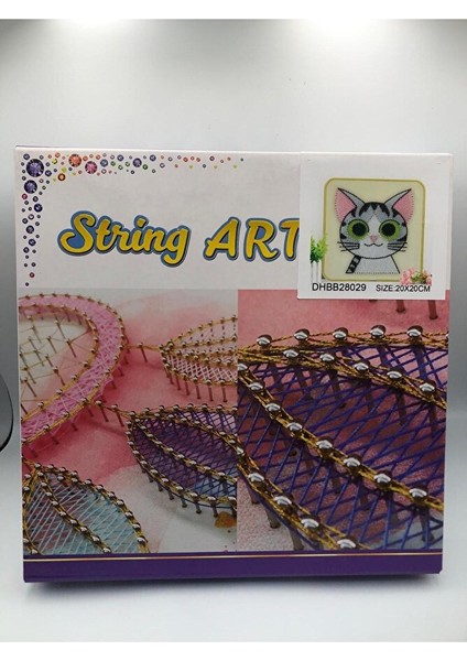 20X20 cm Filografi Başlangıç Seti, Çivi Çakma ve Renkli Filografi Seti, Çocuklar Için, Unisex