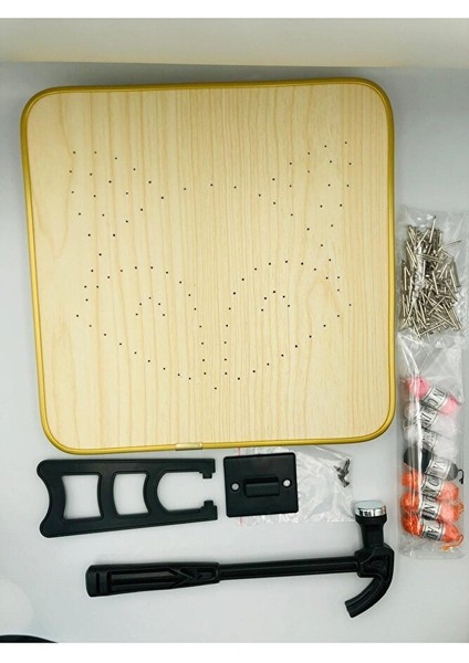 20X20 cm Filografi Başlangıç Seti, Çivi Çakma ve Renkli Filografi Seti, Çocuklar Için, Unisex modelleri