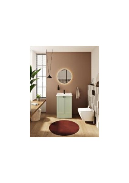Integra Classic Etajerli Lavabo 7000B003-0001 Dikdörtgen - 60X46 cm - Tek Armatür Delikli - Su Taşma Delikli - Beyaz
