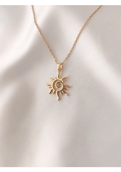 Kadın Çelik Plaka Güneş Model Kolye