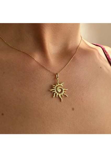 Kadın Çelik Plaka Güneş Model Kolye indirimleri