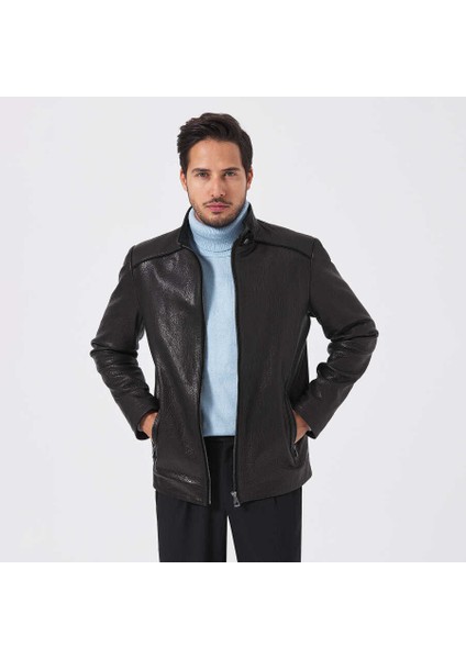 Siyah Hakiki Deri Erkek Hakiki Deri Mont - E23KDM310504-Q4O fiyatları
