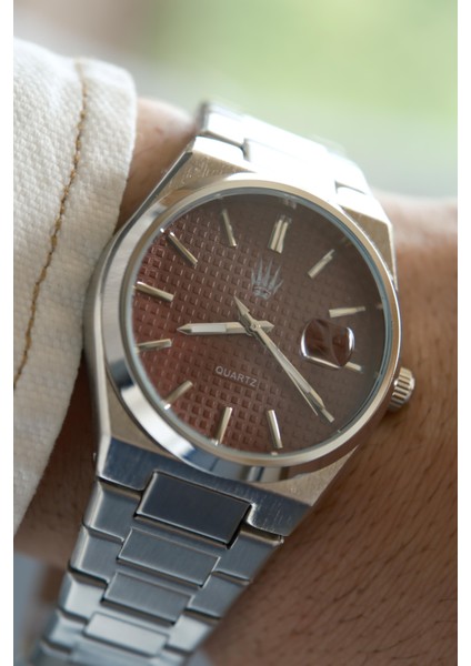 Vortex Silver Bordo Çelik Kol Saati modelleri