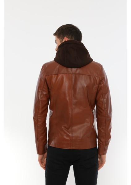 Erkek Kapüşonlu Deri Ceket - E88K modelleri