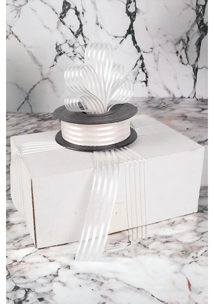 Şifon Krem Kurdele 2.5 cm Şerit 20 mt fiyatları