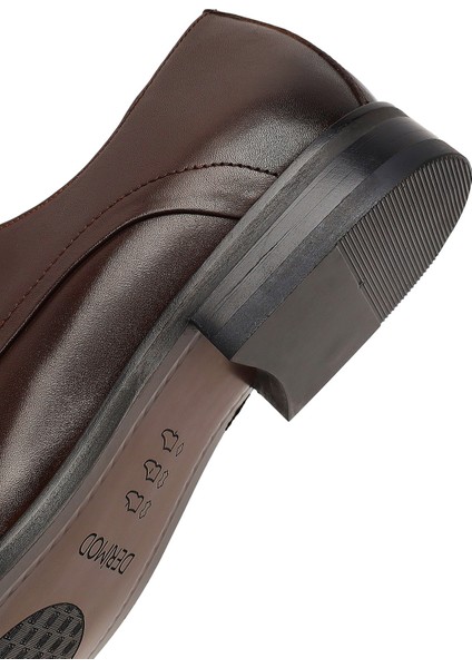 Erkek Kahverengi Bağcıklı Deri Klasik Ayakkabı 25WFD621618