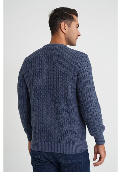 Erkek Bisiklet Yaka Selanik Saç Örgülü Yün Kazak TRIST-5352 fırsatları