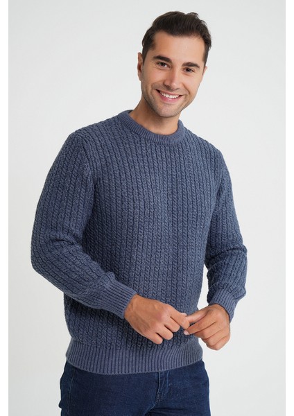 Erkek Bisiklet Yaka Selanik Saç Örgülü Yün Kazak TRIST-5352 indirimleri