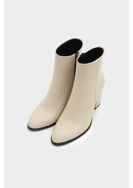 Klasik Hakiki Deri Fermuarlı Topuklu Kadın Bot fiyatları