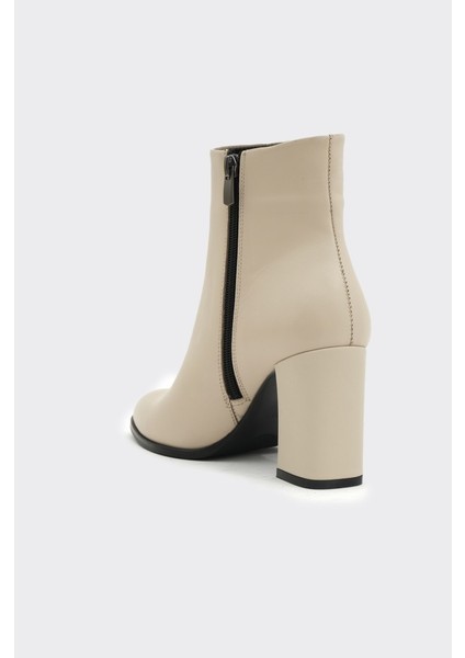 Klasik Hakiki Deri Fermuarlı Topuklu Kadın Bot modelleri