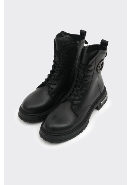 Hakiki Deri Bağcıklı Fermuarlı Kadın Bot modelleri