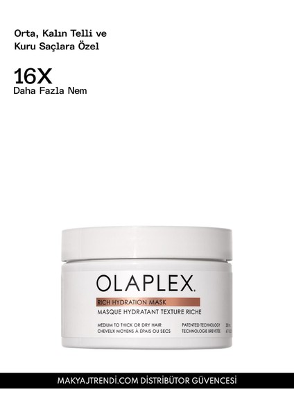 Rich Hydration Mask - Orta, Kalın Telli ve Kuru Saçlar Için Yoğun Nemlendirici Maske