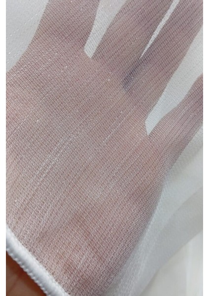 Salon ve Oturma Odaları Için Ağır Gramajlı Zarif Simli Bambu Model 1/2 Seyrek Pileli Tül Perde fırsatları