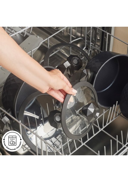 BioDiamond Antibakteriyel Kulp İndüksiyon Tabanlı 6 Parça Tencere Seti