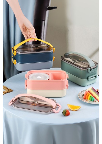 Içi Çelik 2 Katlı Saklama Kabı 1500 ml XC-465 modelleri