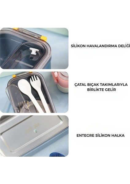 Içi Çelik 2 Katlı Saklama Kabı 1500 ml XC-465 fırsatları