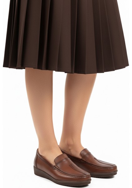 Taba Cilt Hafif Esnek Anatomik Kadın Casual Ayakkabı 293117 Z