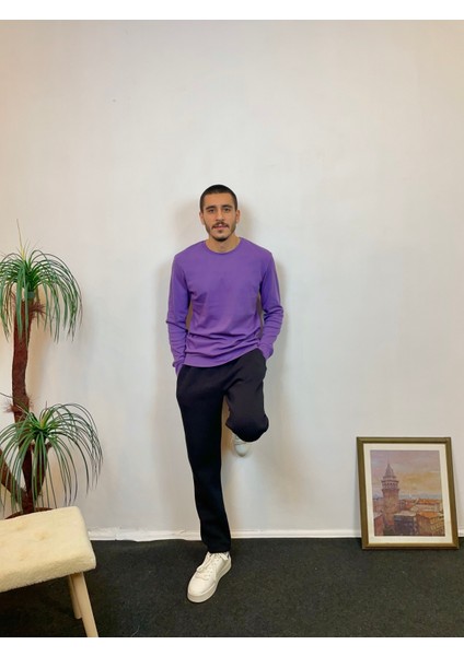 Süperlife Erkek Bisiklet Yaka Slim Fit Ince Sweatshirt Spr 20K17