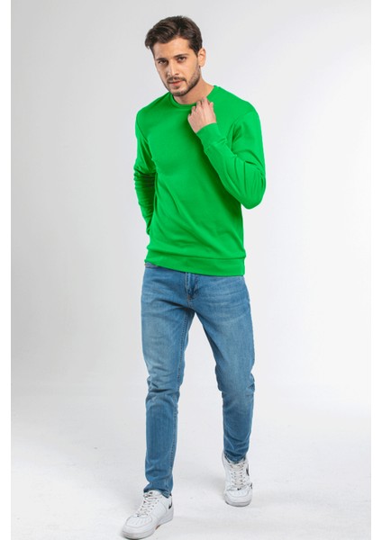 Süperlife Erkek Bisiklet Yaka Slim Fit Ince Sweatshirt Spr 20K17