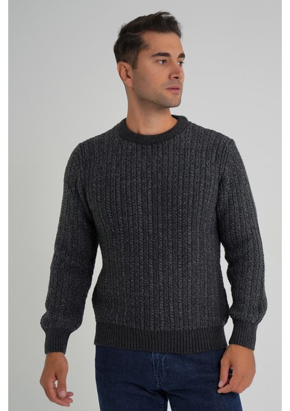 Erkek Bisiklet Yaka Selanik Saç Örgülü Yün Kazak TRIST-5352 fiyatları