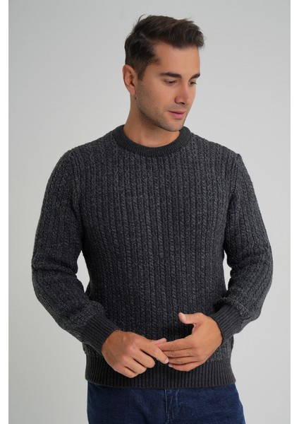 Erkek Bisiklet Yaka Selanik Saç Örgülü Yün Kazak TRIST-5352 modelleri