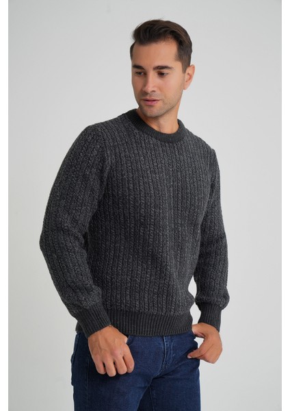 Erkek Bisiklet Yaka Selanik Saç Örgülü Yün Kazak TRIST-5352 fırsatları