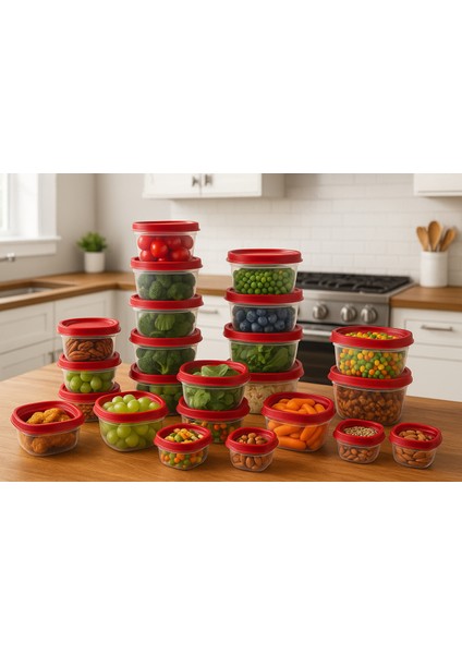 Easy Find Lids 38 Parça Saklama Kabı Seti – Kapaklı, Bpa Free, Mikrodalga & Bulaşık Makinesi Uyumlu modelleri