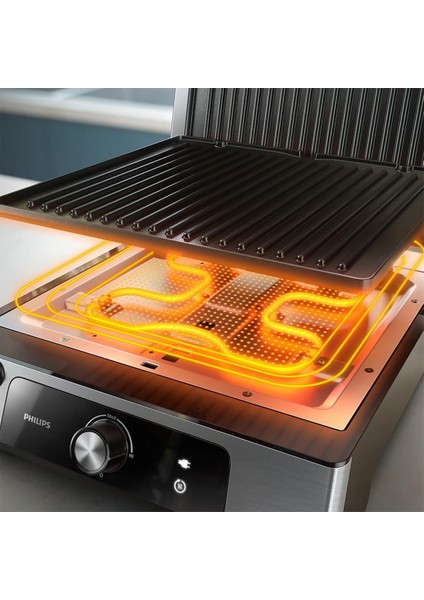 5000 Serisi 2200 W Izgara ve Tost Makinesi,çıkarılabilir Plakalar, Izgara Için Tam Açılır, Y fırsatları