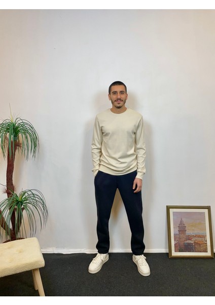 Süperlife Erkek Bisiklet Yaka Slim Fit Ince Sweatshirt Spr 20K17