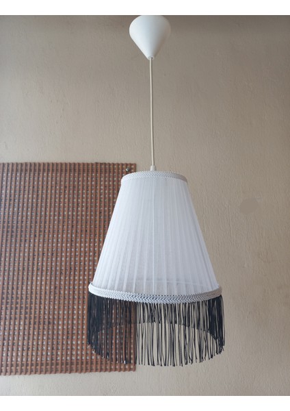 Beyaz Siyah Organze Avize M-148 Yatak Odası Çocuk Odası Genç ve Bebek Odası Avize Aydınlatma Sarkıt