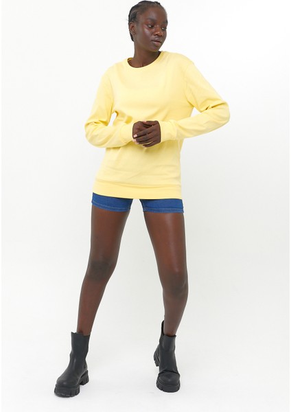 Süperlife Kadın Bisiklet Yaka Regular Fit Sweatshirt SPR21K17