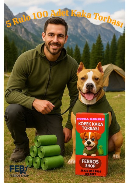5 Rulo 25X35CM Pudra Kokulu Kedi Köpek Kaka Poşeti Kutulu Dayanıklı Pet Evcil Hayvan 5 Rulo 100 Adet