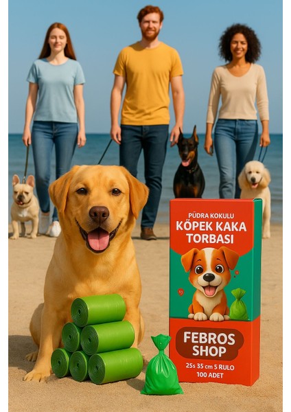 5 Rulo 25X35CM Pudra Kokulu Kedi Köpek Kaka Poşeti Kutulu Dayanıklı Pet Evcil Hayvan 5 Rulo 100 Adet indirimleri