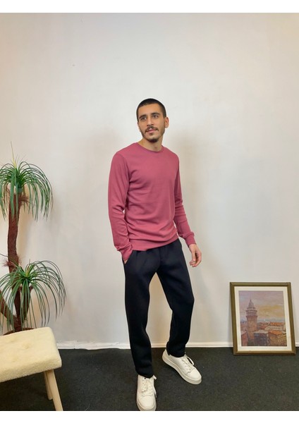 Süperlife Erkek Bisiklet Yaka Slim Fit Ince Sweatshirt Spr 20K17