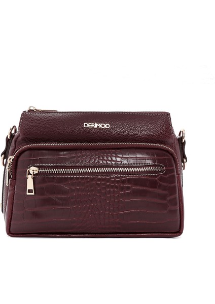 Kadın Bordo Uzun Askılı Kroko Çapraz Çanta 25WBD2111E3 fırsatları