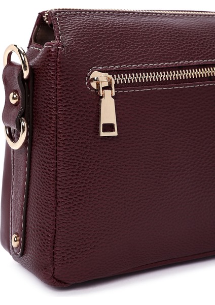 Kadın Bordo Uzun Askılı Kroko Çapraz Çanta 25WBD2111E3