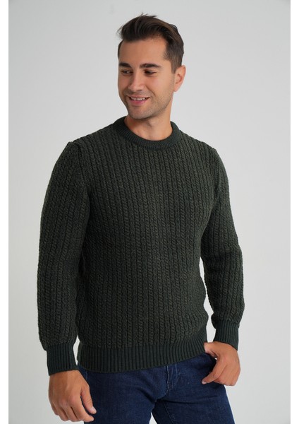 Erkek Bisiklet Yaka Selanik Saç Örgülü Yün Kazak TRIST-5352 fiyatları