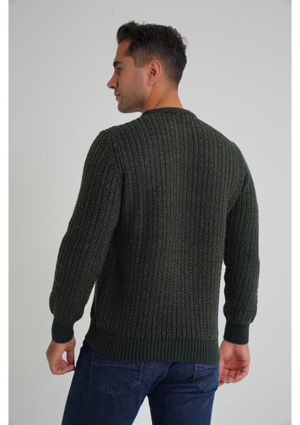 Erkek Bisiklet Yaka Selanik Saç Örgülü Yün Kazak TRIST-5352 modelleri