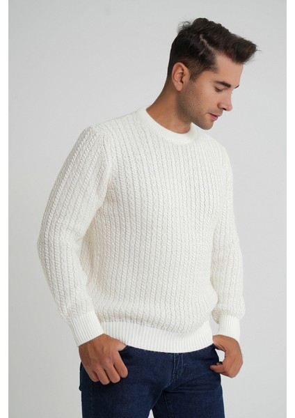 Erkek Bisiklet Yaka Selanik Saç Örgülü Yün Kazak TRIST-5352 modelleri